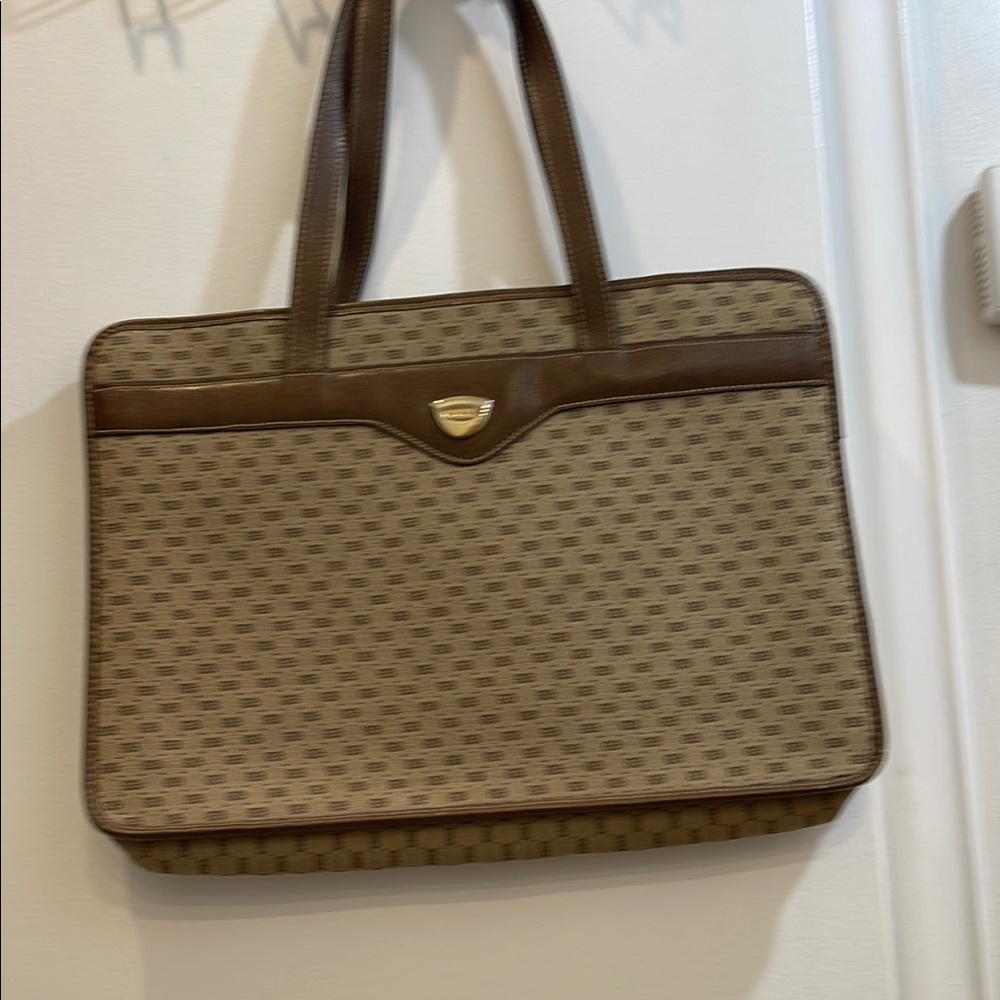 Gucci Brown Leather Briefcase with Gold Hardware